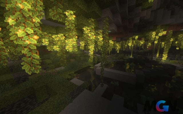 Quần xã hang động Lush Caves trong Minecraft
