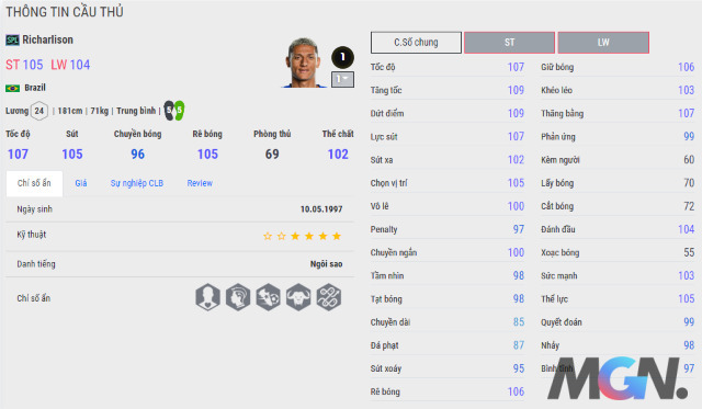 FIFA Online 4: Richarlison SPL, thêm một con hàng chất lượng dành cho team Tottenham và Brazil