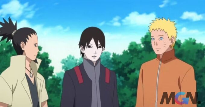 Naruto, Shikamaru và Sai trong anime Boruto