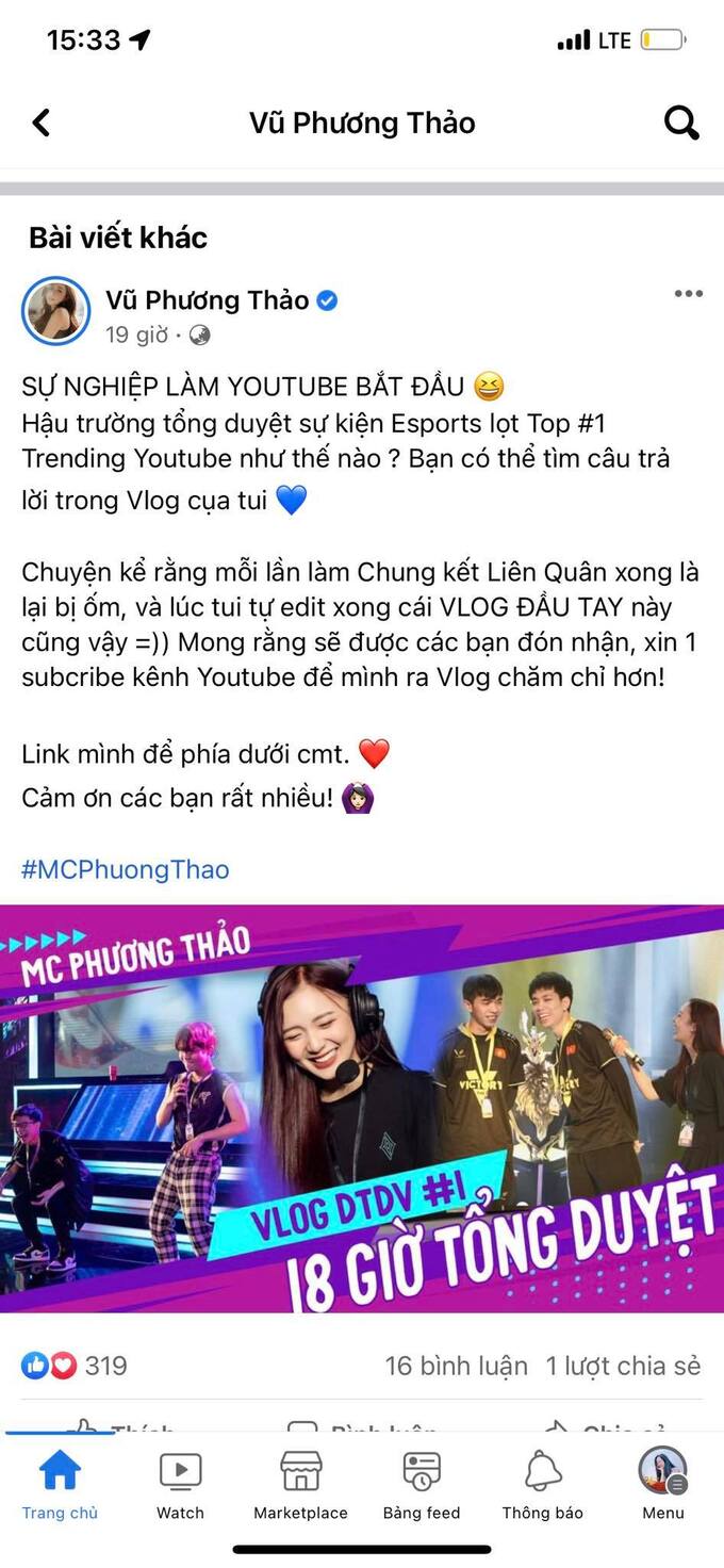 MC Phương Thảo bắt đầu sự nghiệp YouTuber: Hứa hẹn 'phá đảo' top trending 3