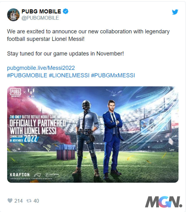 Sự kiện được PUBG công bố trên Twitter