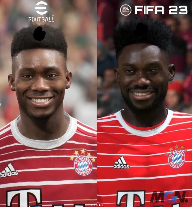 So sánh hình ảnh của các siêu sao Bayern Munich trong eFootball 2023 và FIFA 23