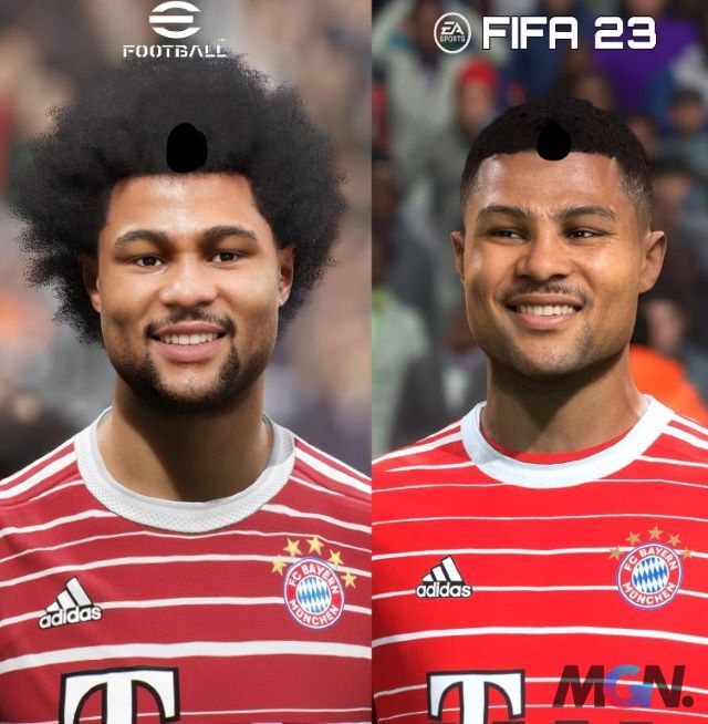 So sánh hình ảnh của các siêu sao Bayern Munich trong eFootball 2023 và FIFA 23