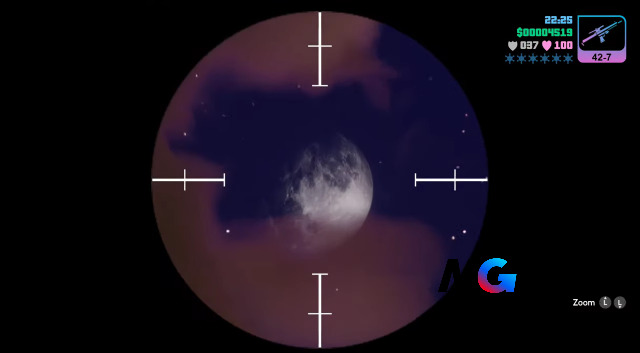 Mặt trăng sẽ thay đổi kích thước khi người chơi GTA bắn vào nó