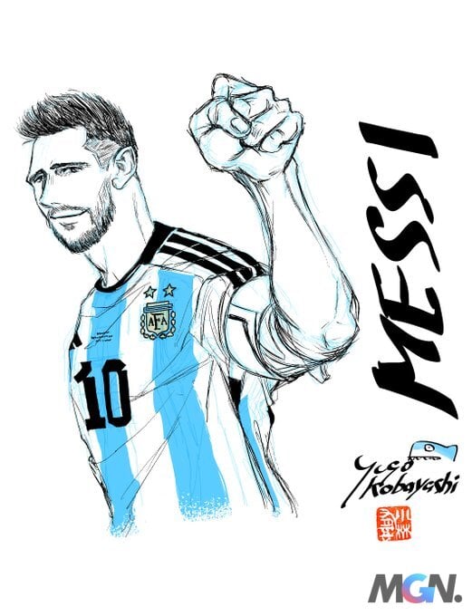 Hình ảnh của Messi được tác giả bộ manga Aoashi vẽ lại sau chiến ...