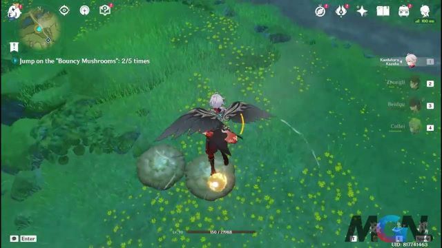 Players need to be careful when landing on Jumping Mushrooms