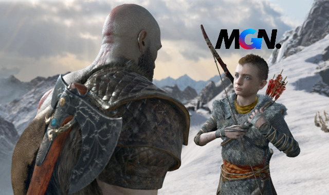 Atreus và Kratos ở phiên bản God of War 2018