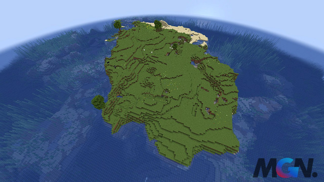 Hạt giống này sinh ra người chơi trên một hòn đảo đồng bằng rộng lớn trong Minecraft