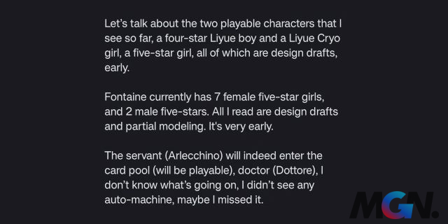 Leaker reveals information about new Liyue characters, Arlecchino and Dottore