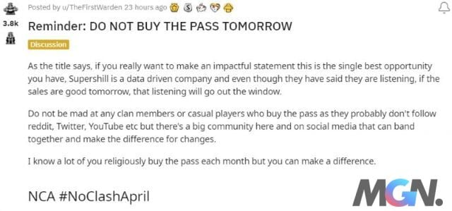 Reddit thread calling to stop buying game passes