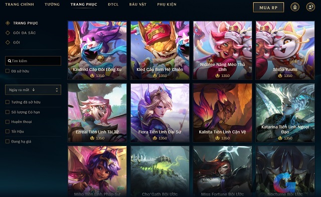 League of Legends has a costume shop that sells a lot of skins