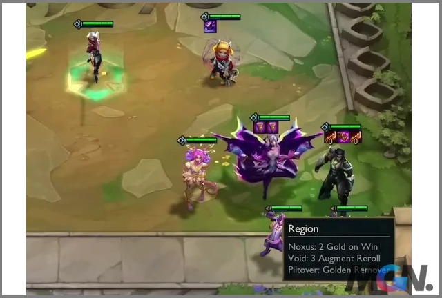 a display bug (occurred during PBE testing season 8.5) that revealed some races/links related to the lands in Runeterra (Noxus, Piltover, Void) 