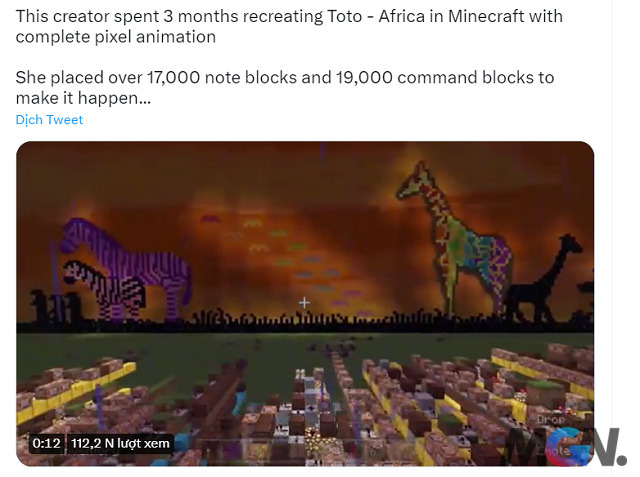 Stacinator đã tận dụng các khối ghi chú, tức là âm thanh phản ánh phong cách pixel của trò chơi điện tử và hoàn thiện sản phẩm bằng một video trong Minecraft với công sức thực tế tận 3 tháng