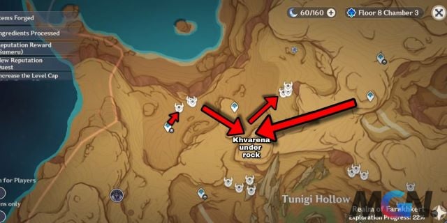 Secondary route to farm Mourning Flowers in Tunigi Abyss