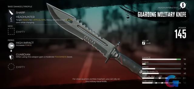 Military Knife trong Dead Island 2