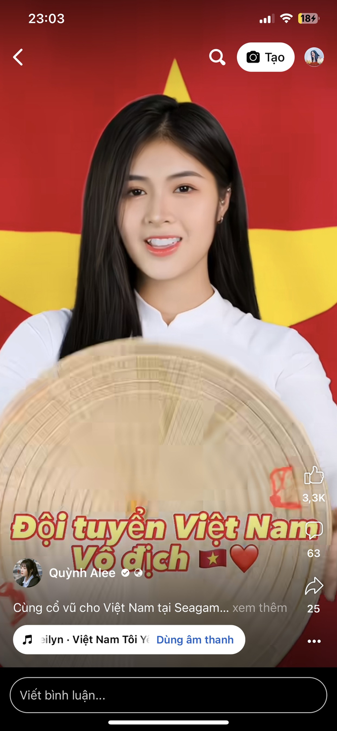 Quỳnh Alee cổ vũ đội tuyển Việt Nam tại SEA Games 32 8