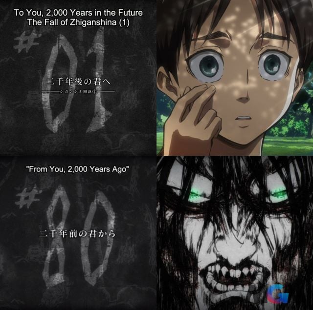 The connection between the two episodes of Attack on Titan
