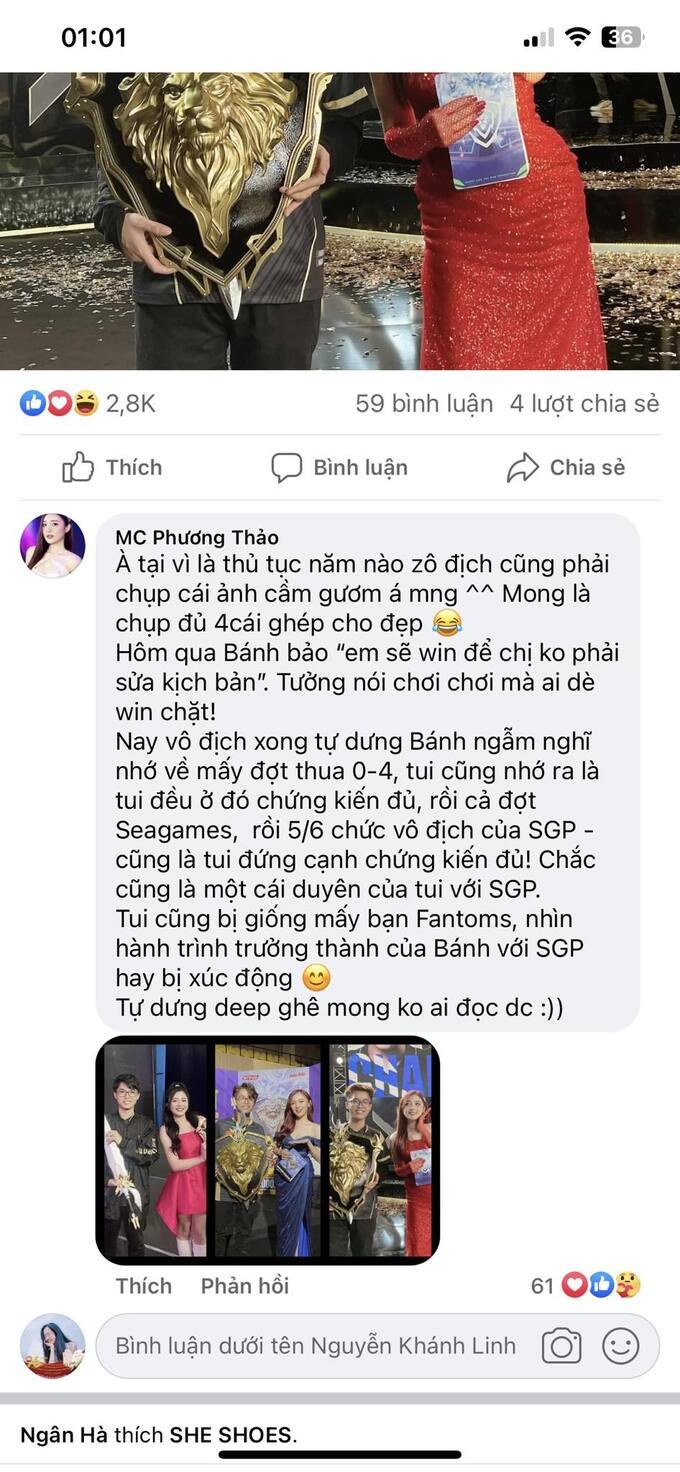 MC Phương Thảo hé lộ hành trình chứng kiến Saigon Phantom vô địch: Luôn đồng hành với Lai Bâng 3