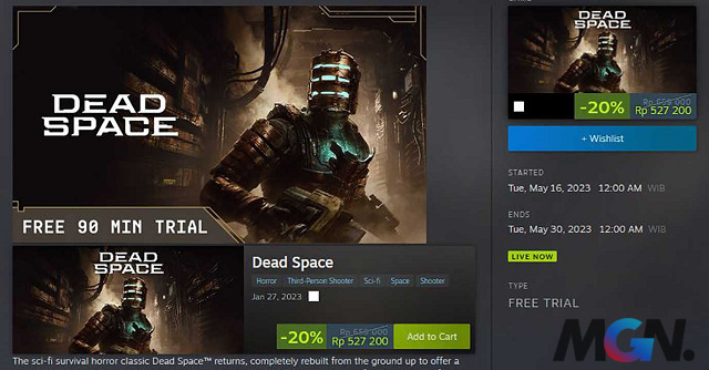 Electronics Arts đã phát hành bản demo dài 90 phút của Dead Space bản remake trên Steam, hiện có sẵn cho tất cả users không sở hữu nó