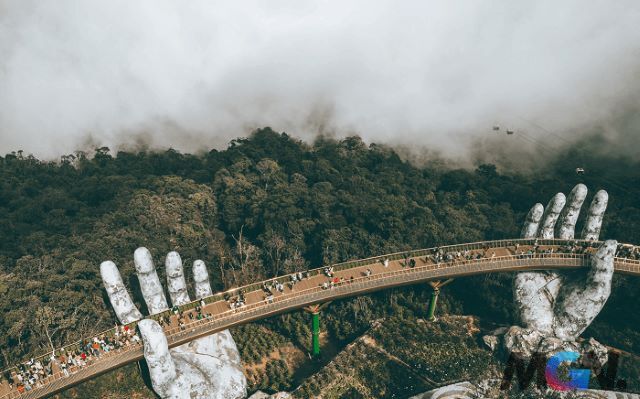 Golden Bridge is a famous tourist destination in Da Nang, Vietnam