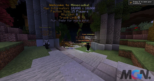 Minecadia's community of players is very friendly and enthusiastic