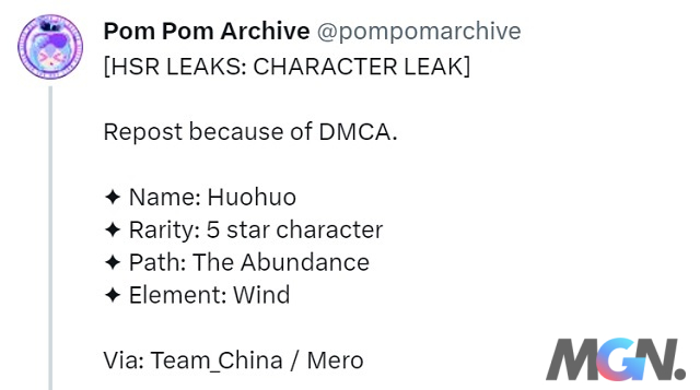 Leaker tiết lộ độ hiếm và vận mệnh của HuoHuo