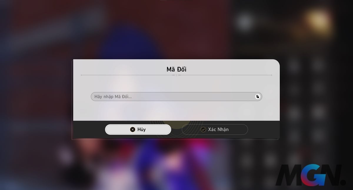 Giao diện nhập code Honkai Star Rail trong game