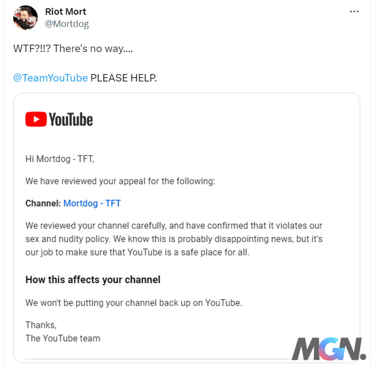Youtube của Mortdog bị ban