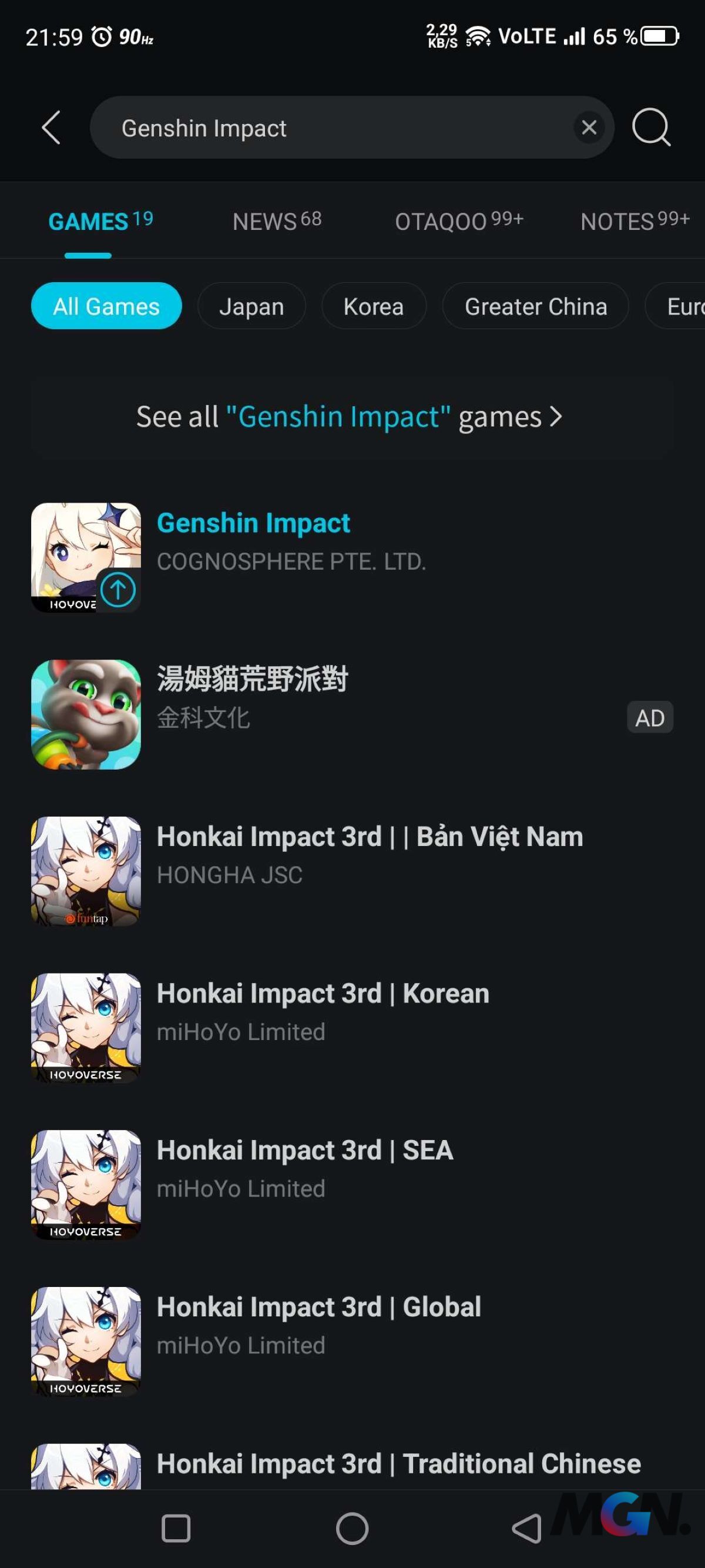 Game thủ có thể tải Genshin Impact trên ứng dụng QooApp