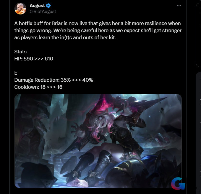 LoL: Após baixo Winrate, Briar recebe buffs de emergência - Mais