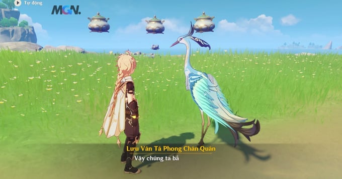 Hình ảnh về Lưu Vân Tá Phong Chân Quân trong game ở dạng Tiên Hạc