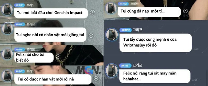Bang Chang chia sẻ với fan thông qua tin nhắn trên nền tảng Bubble