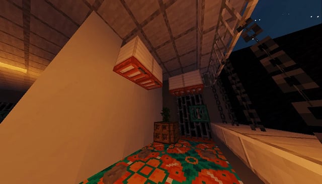 Góc hành lang xuất hiện trong trailer Thần Trùng được tái hiện lại trong Minecraft.