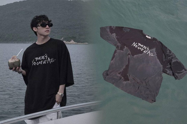 Sơn Tùng ném chiếc áo có in dòng chữ There’s No One At All xuống biển nhưng bị netizen chỉ trích dữ dội