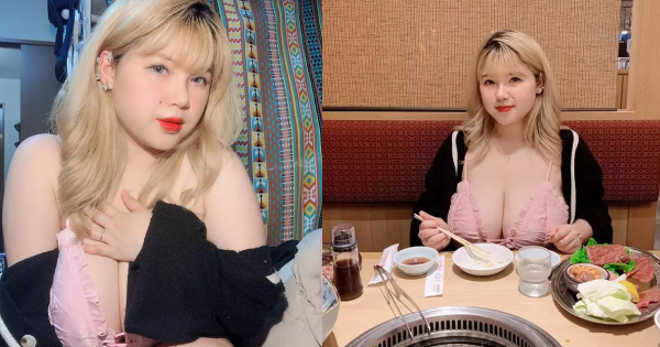 Hot girl Hải Dương khiến dân tình 'nhức mắt' khi khoe vòng một 110cm tràn lên cả bàn ăn