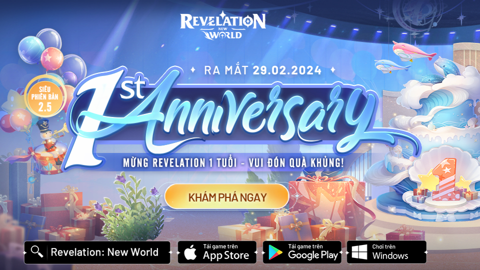 Revelation: Thiên Dụ ra mắt phiên bản 2.5 nhân dịp kỉ niệm 1 năm ra mắt với hàng loạt sự kiện cho game thủ