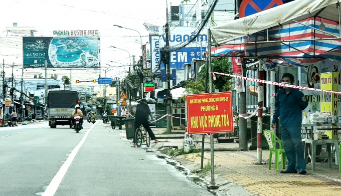 Khu phong tỏa tại TP Cà Mau. Ảnh CTTĐT Cà Mau