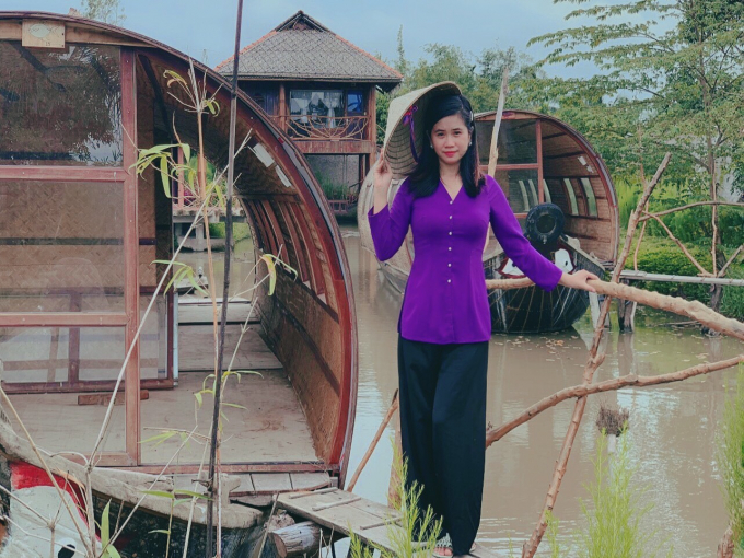 Chị Huỳnh Thị Bích Tuyền tại khu nghỉ dưỡng Mekong Silt Ecodogle