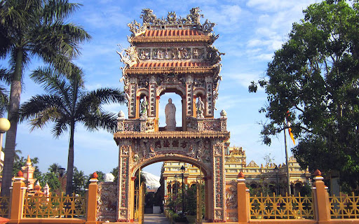 Cổng chùa với kiến trúc độc đáo. Ảnh: kyluc.vn