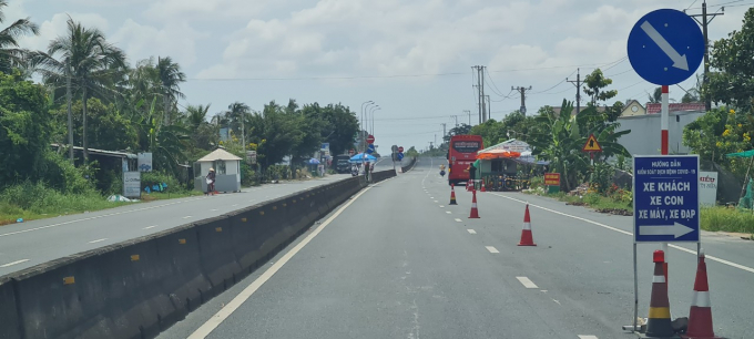 Một chốt kiểm soát trên địa bàn tỉnh Bạc Liêu. Ảnh Quang Lợi