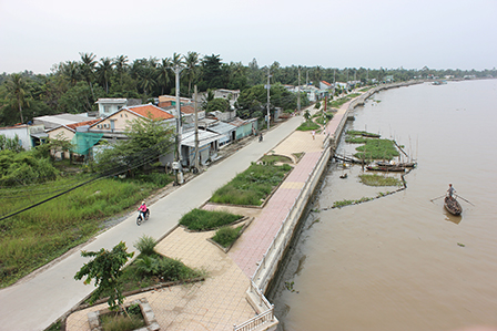 Dự án Kè bờ sông Cần Thơ - Ứng phó biến đổi khí hậu TP. Cần Thơ. Ảnh Đăng Khoa/Báo Cần Thơ