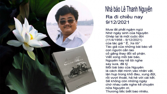 Nhiều đồng nghiệp chia sẻ tiếc thương nhà báo Lê Thanh Nguyên, nguyên Trưởng VP Báo Lao Động tại ĐBSCL. Hình ảnh nhà báo Hoàng Tuyên chia sẻ trên Zalo cá nhân.