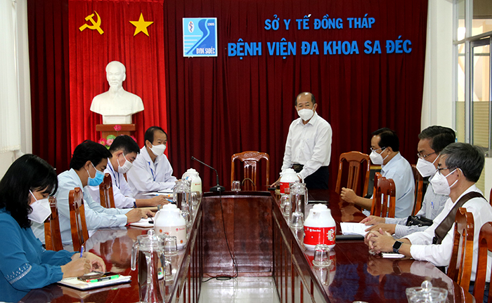 Phó Chủ tịch Uỷ ban nhân dân tỉnh Đoàn Tấn Bửu phát biểu tại buổi làm việc. Ảnh: Cổng TTĐT Đồng Tháp.