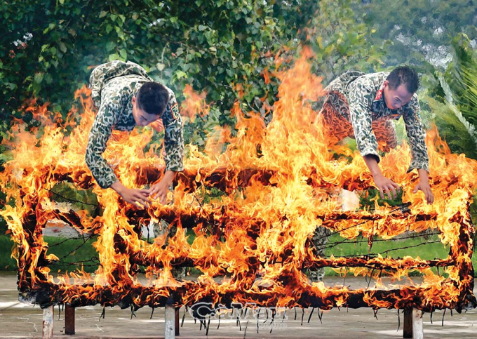 Trên thao trường.