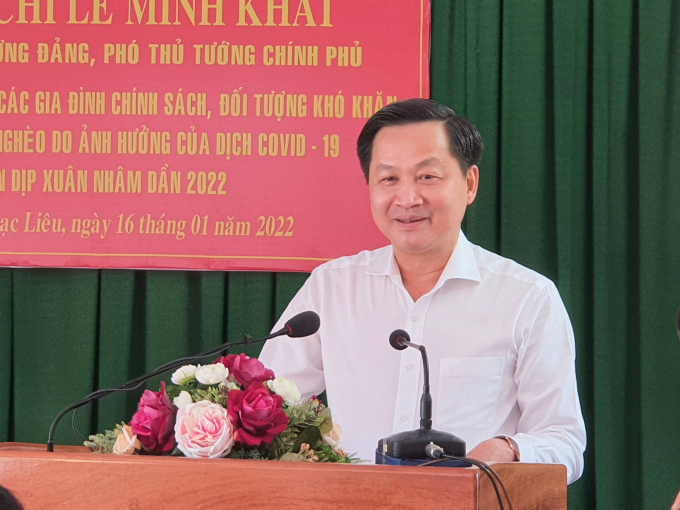 Phó Thủ tướng Chính phủ Lê Minh Khái phát biểu tại buổi lễ. Ảnh: Đại đoàn kết.