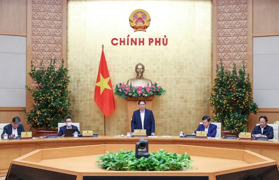 Thủ tướng Phạm Minh Chính tại một cuộc họp Chính phủ. Ảnh: VIẾT CHUNGChính phủ vừa ban hành Nghị quyết số 12/NQ-CP phiên họp Chính phủ thường kỳ tháng 1-2022.