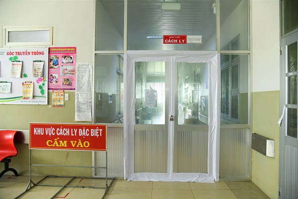 Khu vực điều trị bệnh nhân Covid-19 tại Bệnh viện Sản – Nhi tỉnh Cà Mau. Ảnh: camaugov.