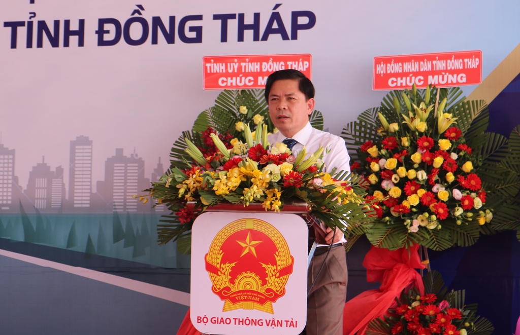 Bộ trưởng Bộ GTVT Nguyễn Văn Thể tại lễ khánh thành.