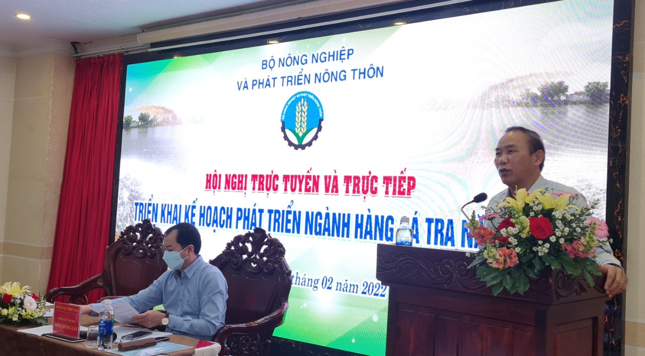 Thứ trưởng Bộ NN - PTNT, Phùng Đức Tiến phát biểu trong hội nghị tực tuyến tại TP - Cần Thơ.