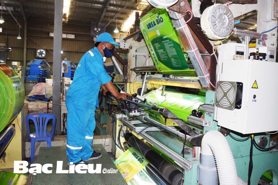 NLĐ làm việc tại Công ty Cổ phần Bao bì dầu khí Việt Nam. Ảnh: T.Q
